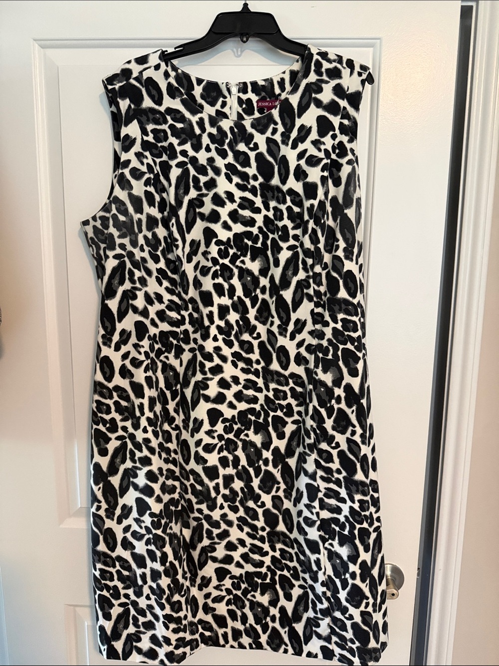 Jessica London Black and White Leopard Print Shift Dress